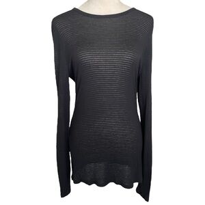 Alexander Wang Subtle Semi Sheer Stripes Relaxed Lagen Look Top Women Size S